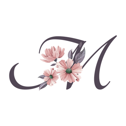 Frosted Glass Can - Floral Alphabet with Name