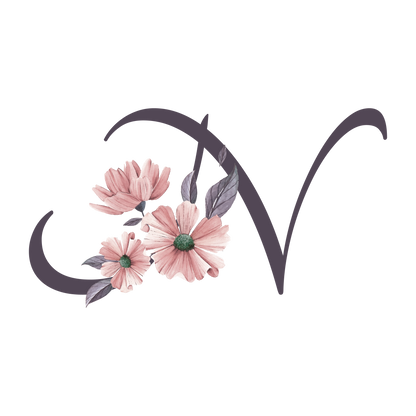 Frosted Glass Can - Floral Alphabet with Name