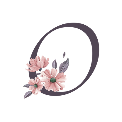 Frosted Glass Can - Floral Alphabet with Name