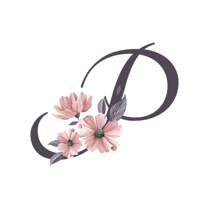 Frosted Glass Can - Floral Alphabet with Name