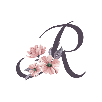 Frosted Glass Can - Floral Alphabet with Name