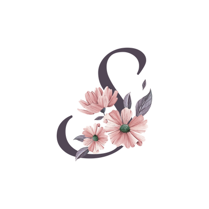 Frosted Glass Can - Floral Alphabet with Name