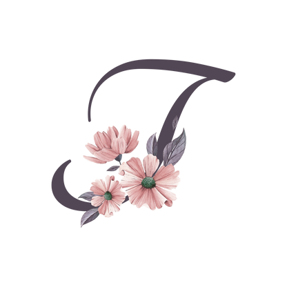 Frosted Glass Can - Floral Alphabet with Name