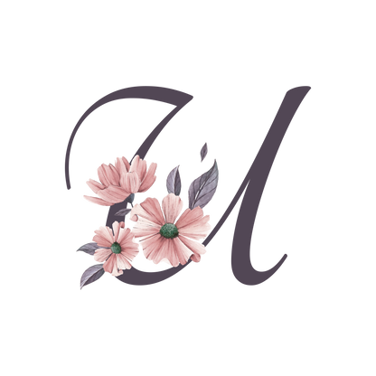 Frosted Glass Can - Floral Alphabet with Name