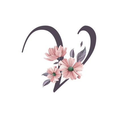 Frosted Glass Can - Floral Alphabet with Name