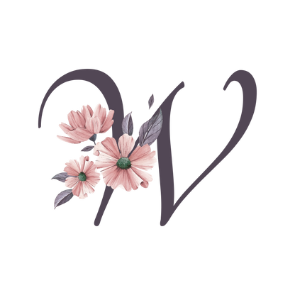 Frosted Glass Can - Floral Alphabet with Name