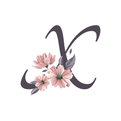 Frosted Glass Can - Floral Alphabet with Name