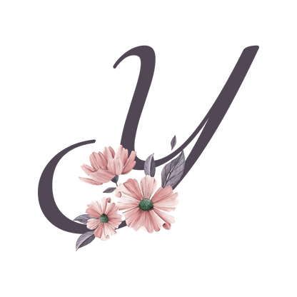 Frosted Glass Can - Floral Alphabet with Name