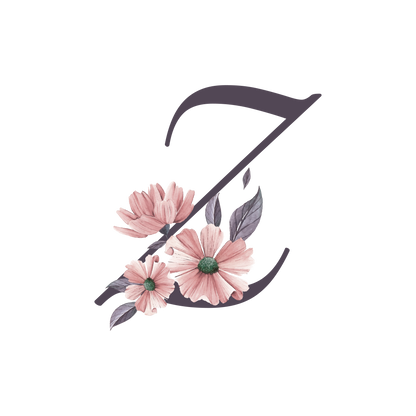 Frosted Glass Can - Floral Alphabet with Name