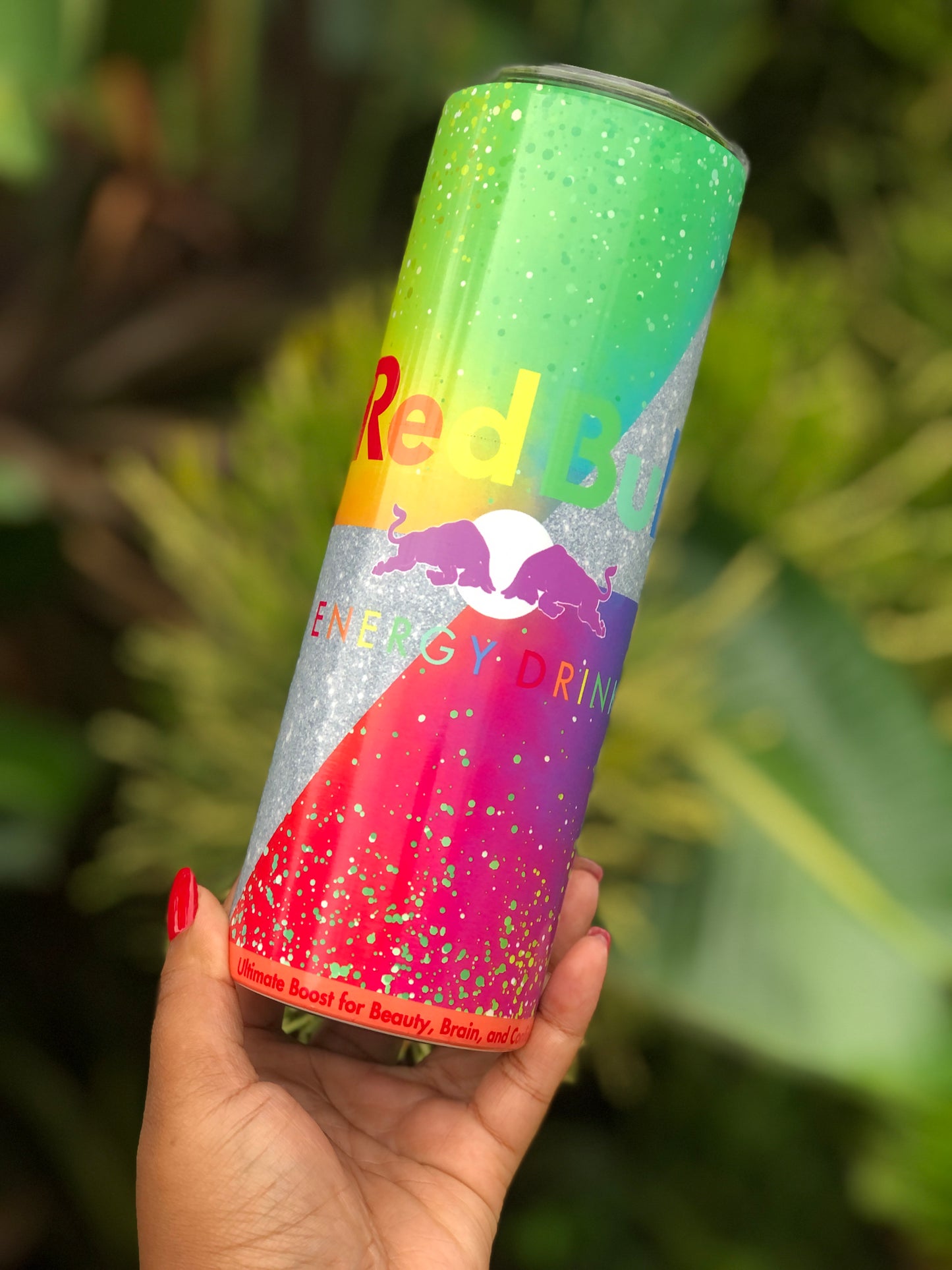 20oz Skinny Tumbler - Rainbow Bull