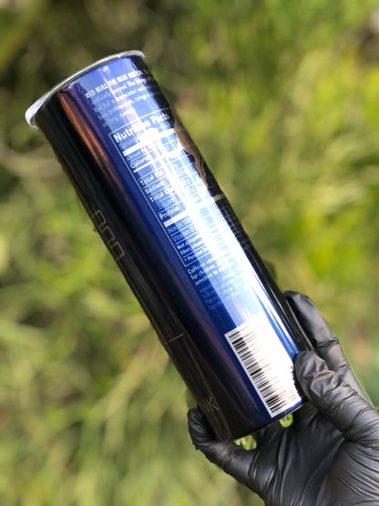 20oz Silver Skinny Tumbler - Bull Blue Edition