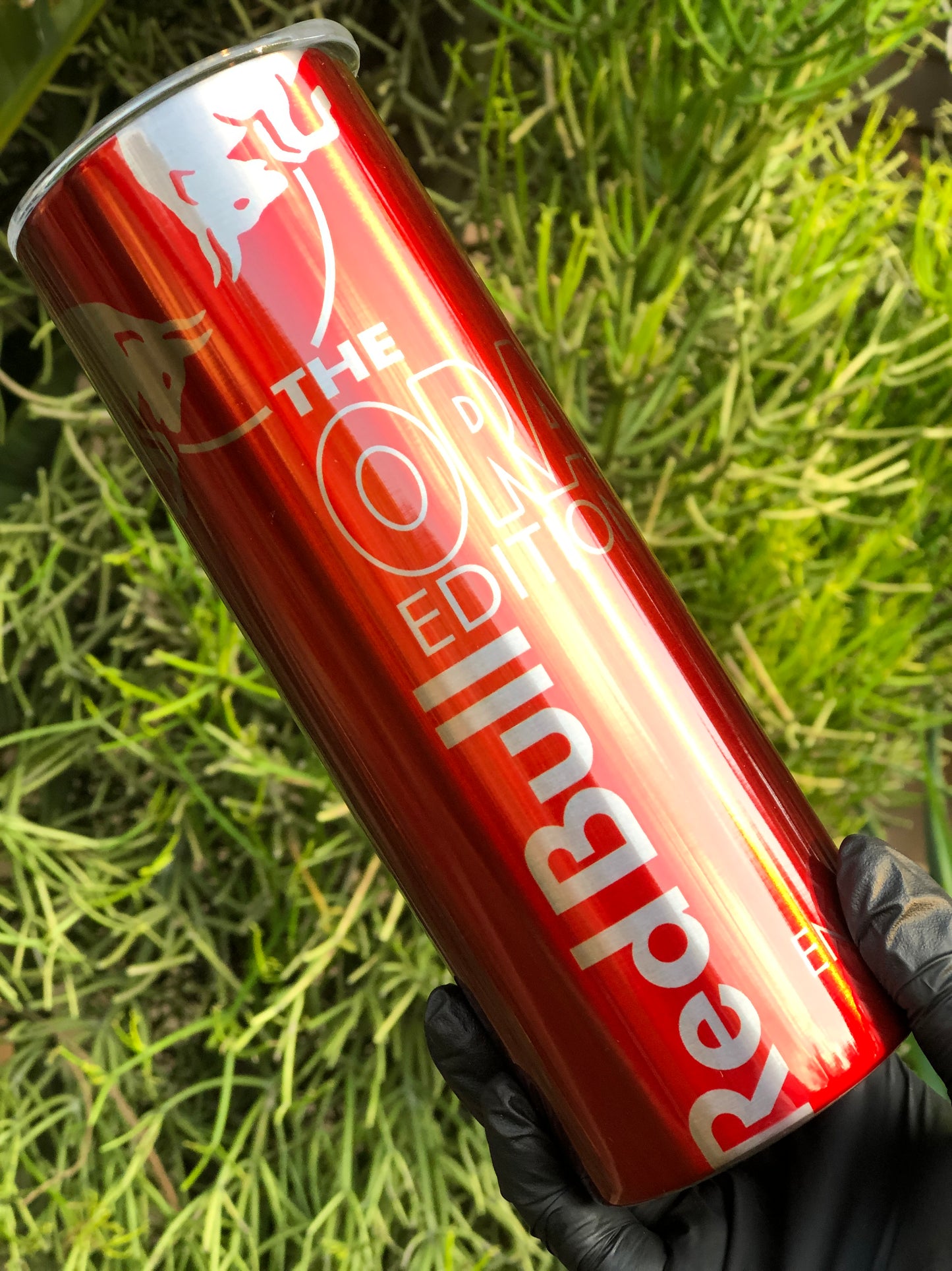 20oz Silver Skinny Tumbler - Bull Orange Edition