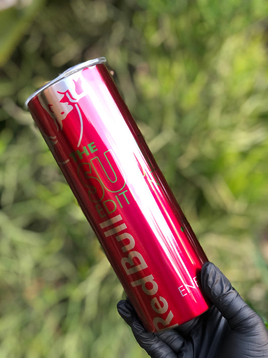 20oz Silver Skinny Tumbler - Bull Watermelon