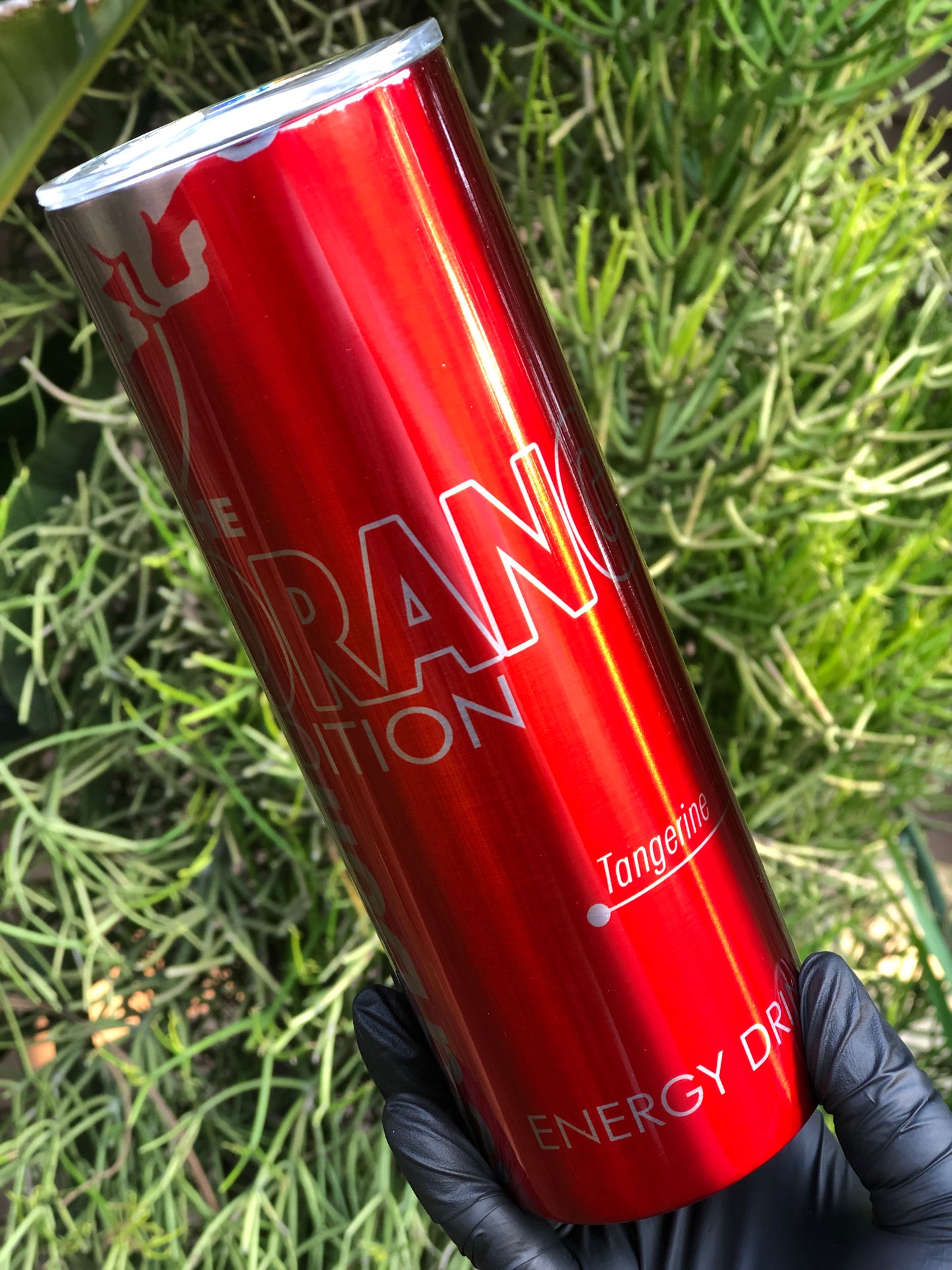 20oz Silver Skinny Tumbler - Bull Orange Edition