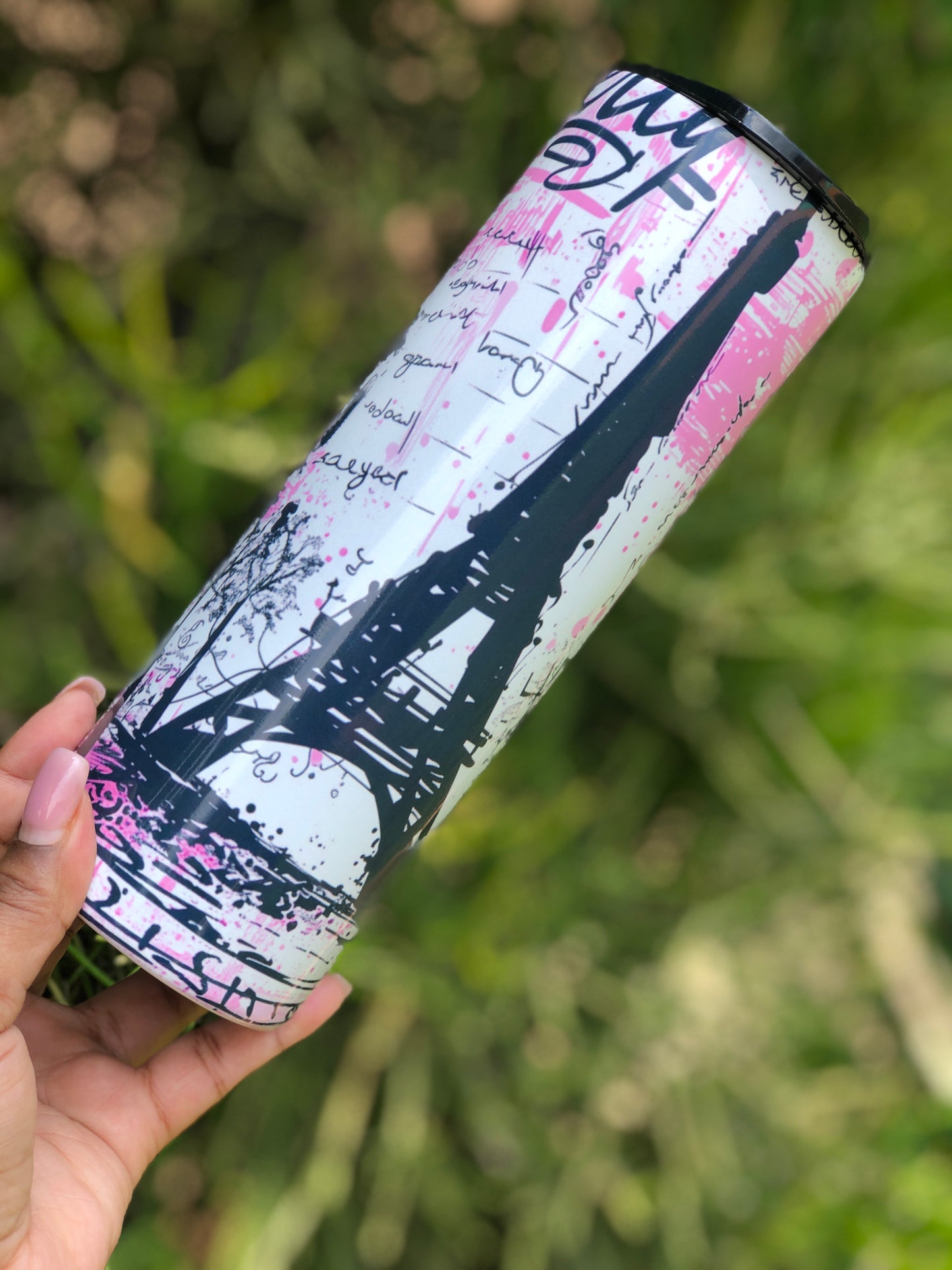 20oz Skinny Tumbler - Girl in Paris