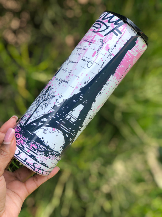 20oz Skinny Tumbler - Girl in Paris