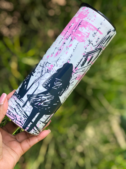 20oz Skinny Tumbler - Girl in Paris