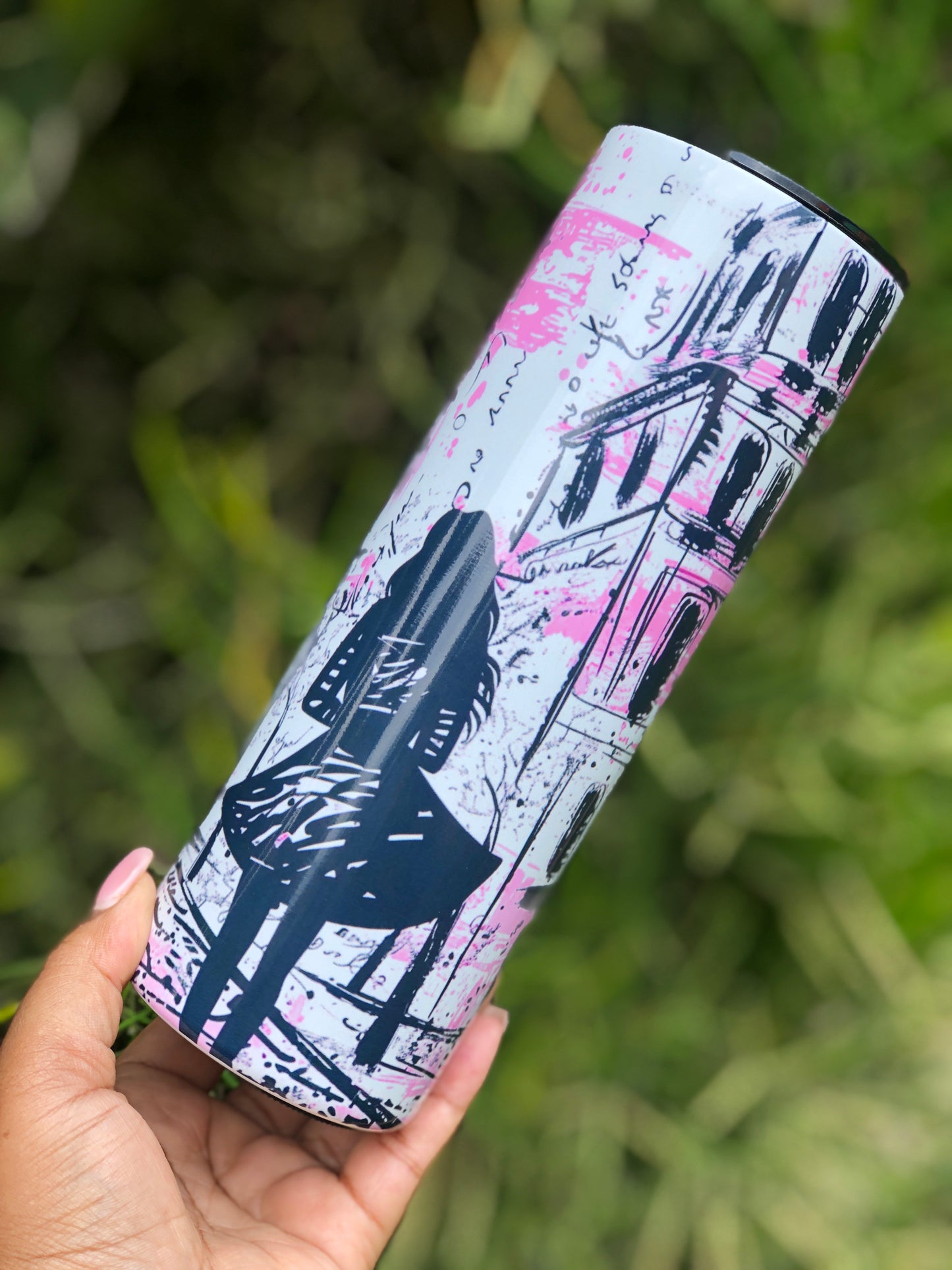 20oz Skinny Tumbler - Girl in Paris