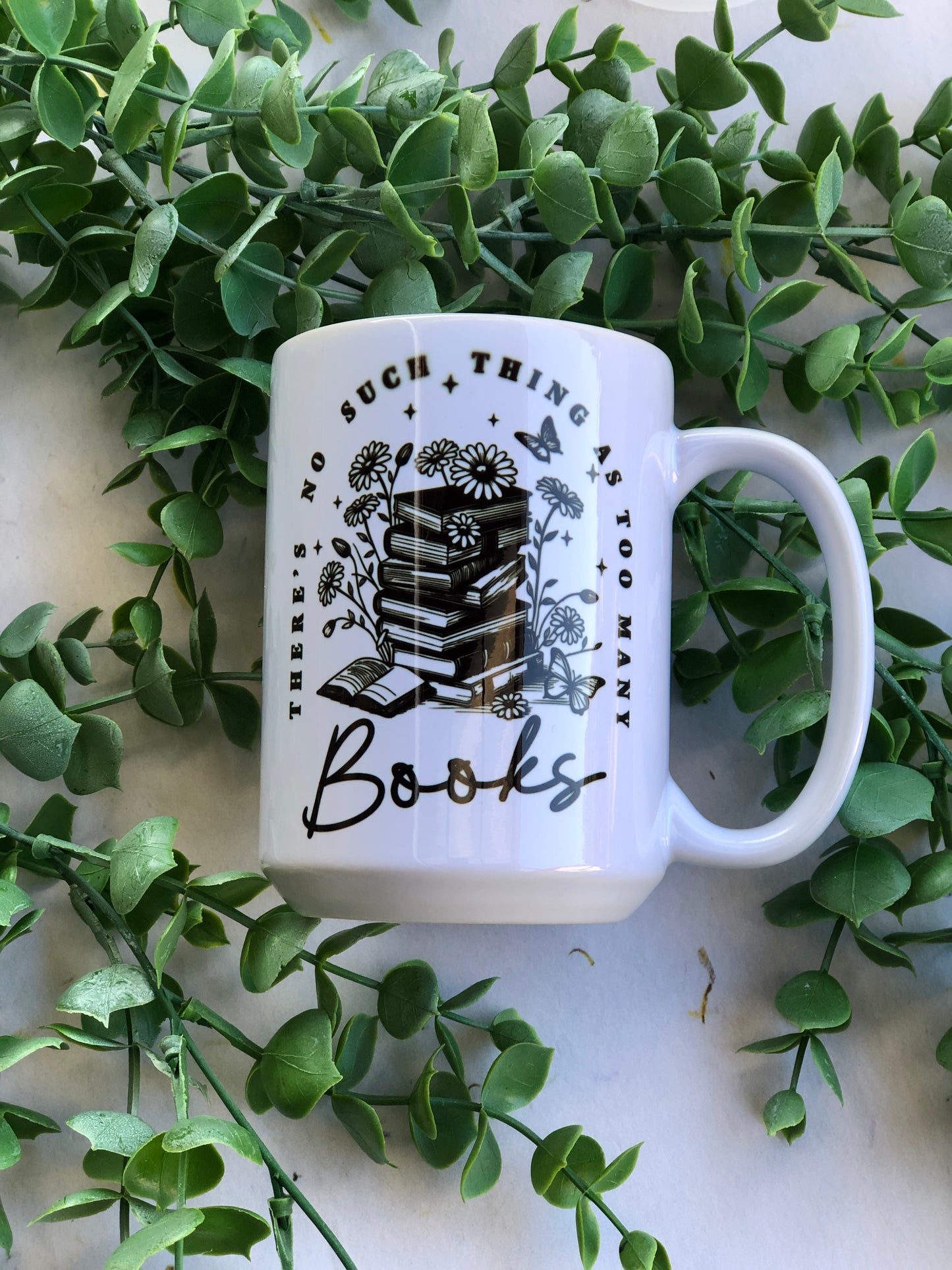 15oz Ceramic Mug - Too Many Books