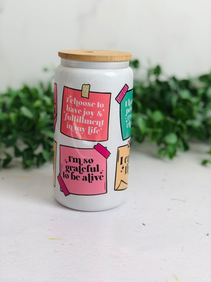 Shimmer Glass Can - Affirmations