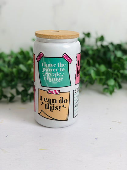 Shimmer Glass Can - Affirmations