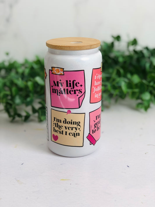 Shimmer Glass Can - Affirmations