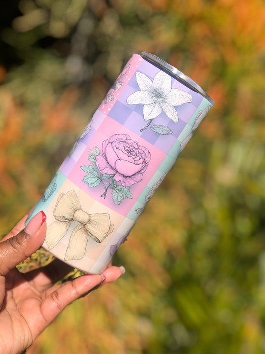 15oz Skinny Tumbler - Pastel Florals