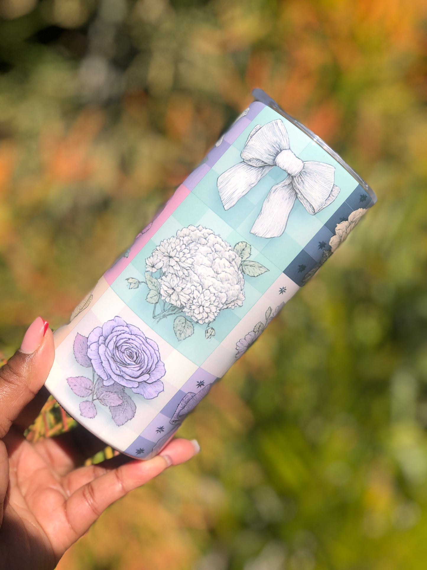 15oz Skinny Tumbler - Pastel Florals