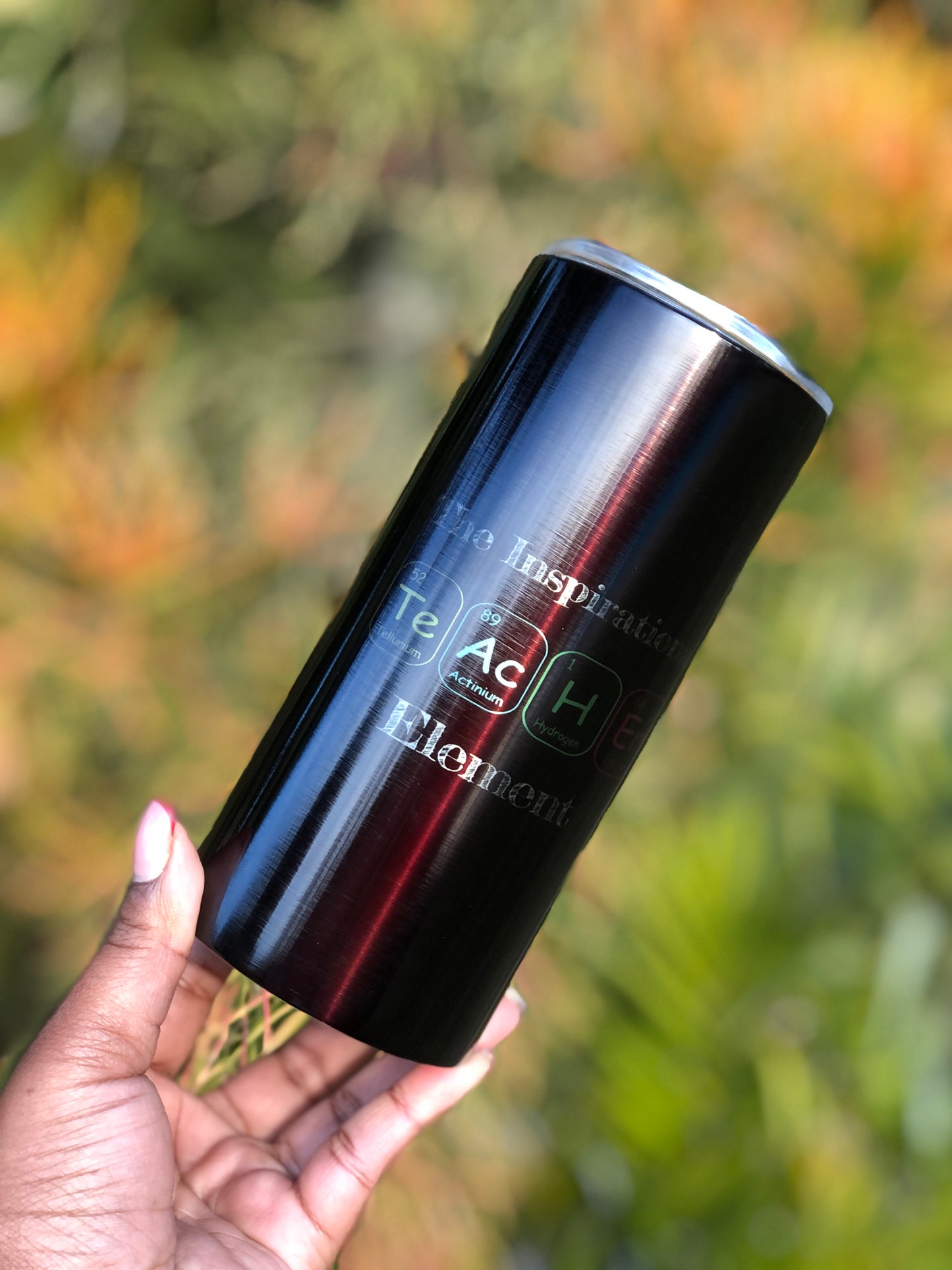 15oz Silver Skinny Tumbler - Teacher Element