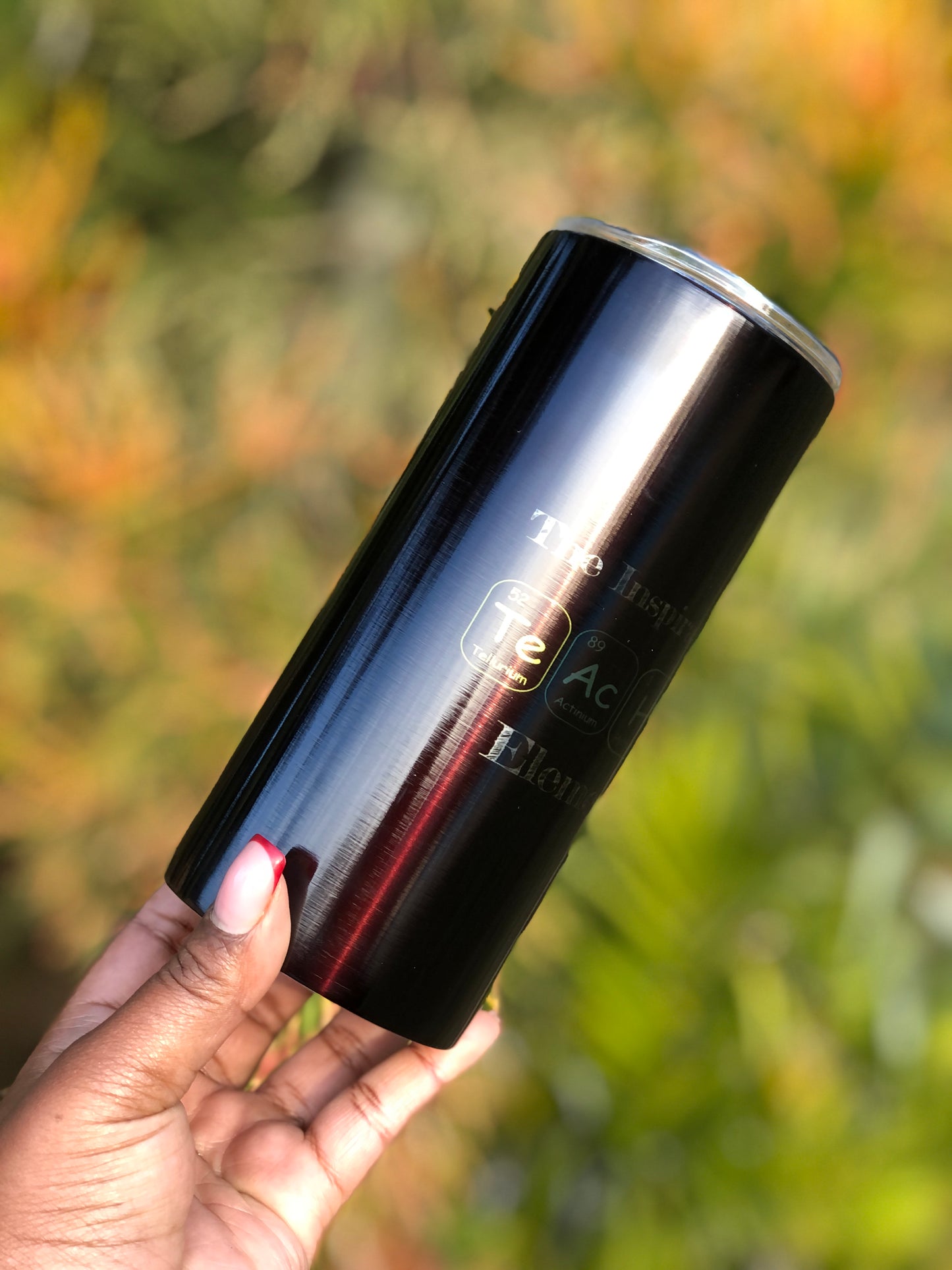 15oz Silver Skinny Tumbler - Teacher Element