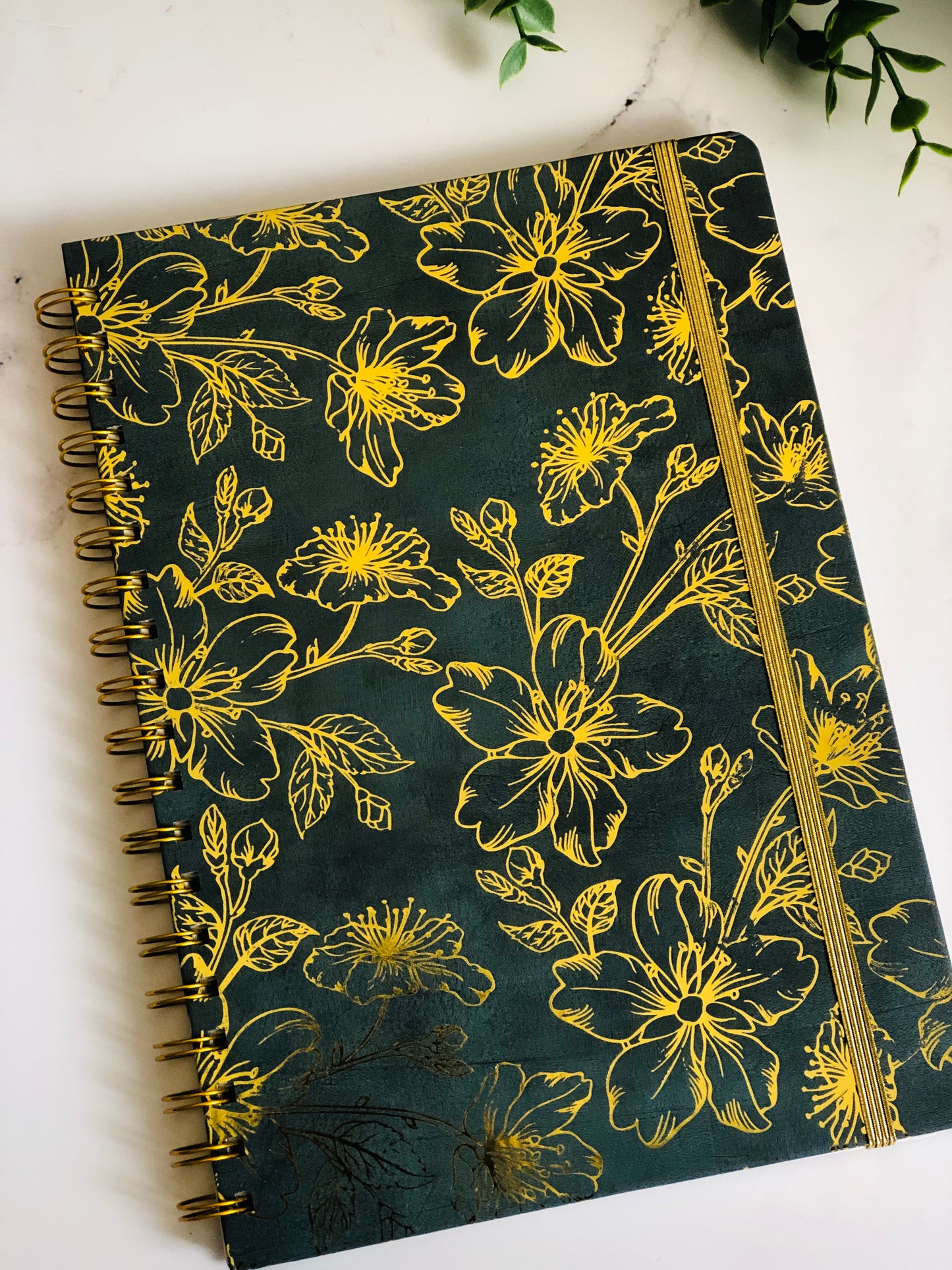Green Gold Floral Journal/ Notebook