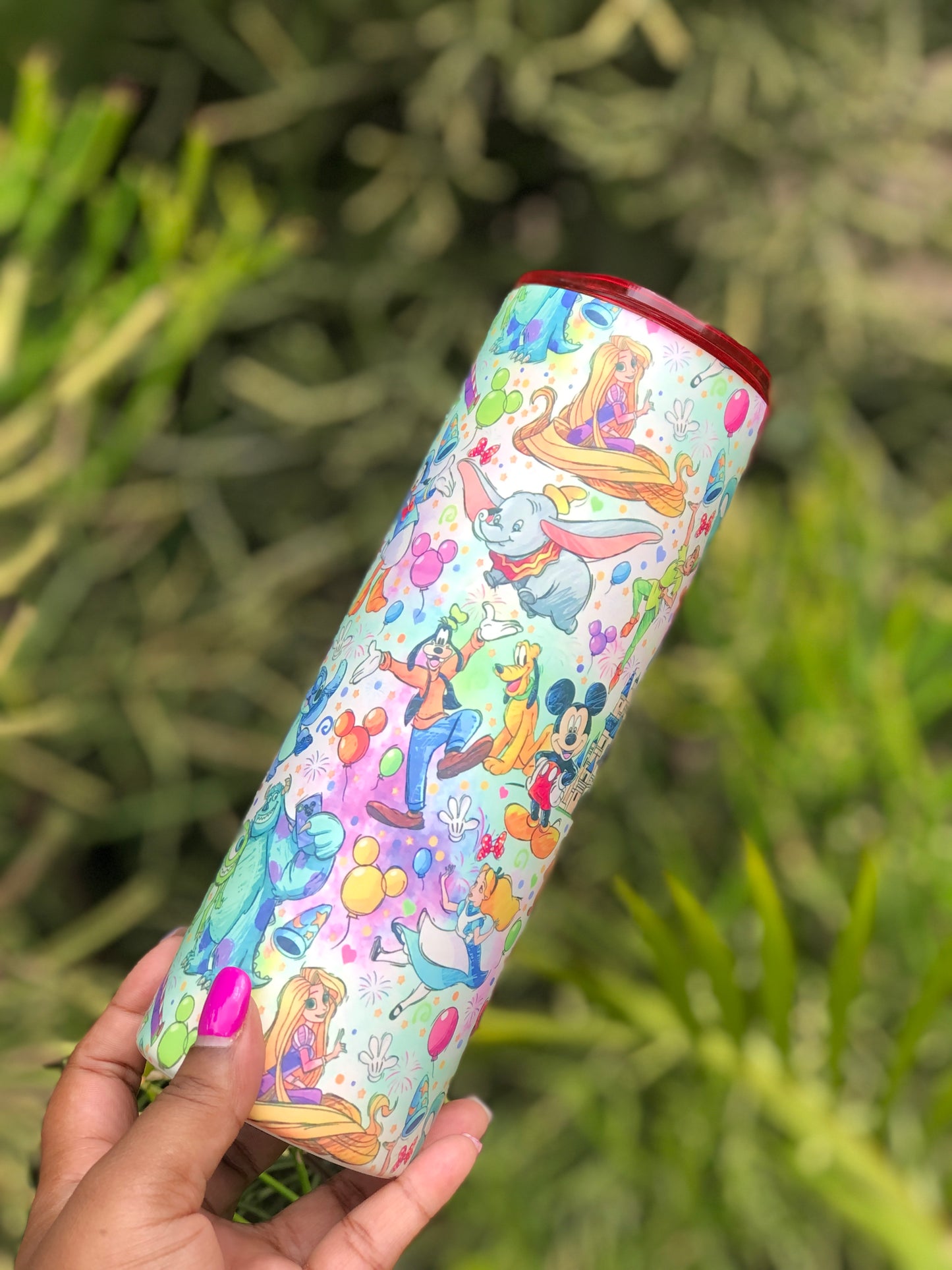20oz Skinny Tumbler - Colourful Disney Characters