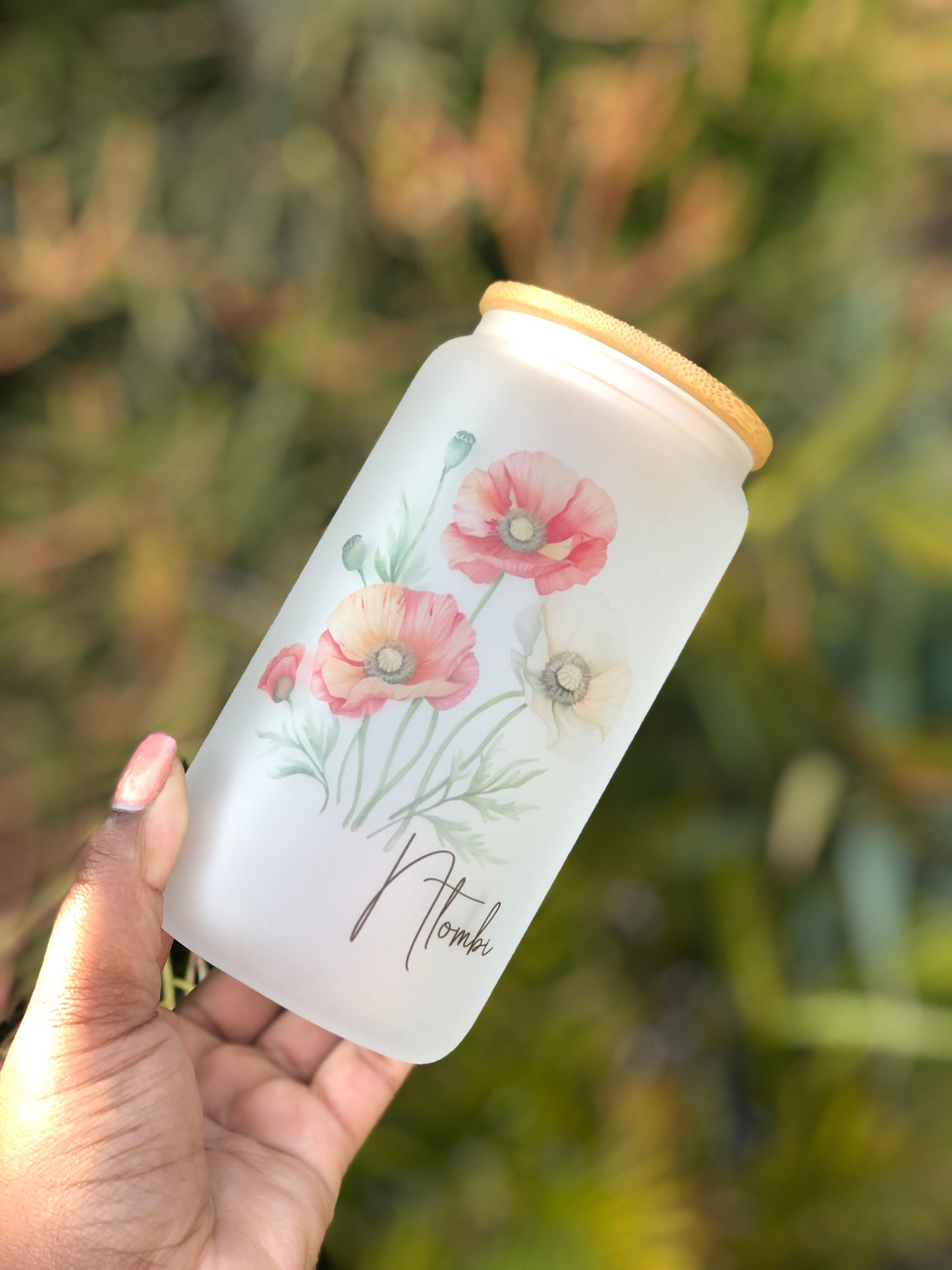 Glass Can - Birth  Month Flower