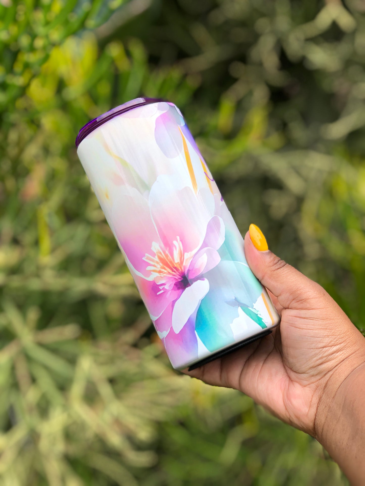 15oz Skinny Tumbler - Pastel Flowers