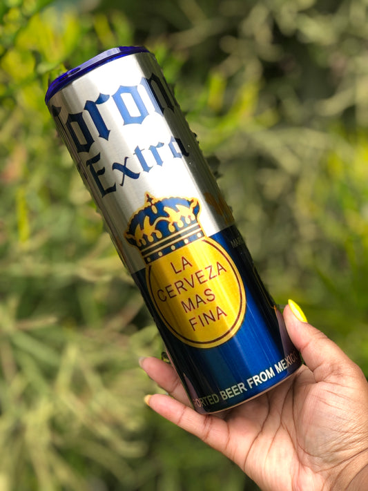 20oz Silver Skinny Tumbler - Corona