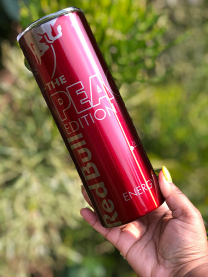 20oz Silver Skinny Tumbler - Bull Peach Edition