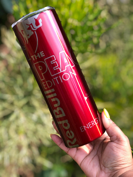 20oz Silver Skinny Tumbler - Bull Peach Edition