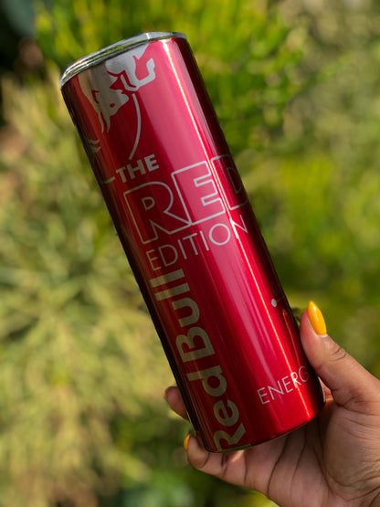 20oz SIlver Skinny Tumbler - Bull Red Edition