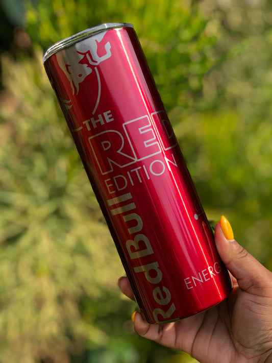 20oz SIlver Skinny Tumbler - Bull Red Edition