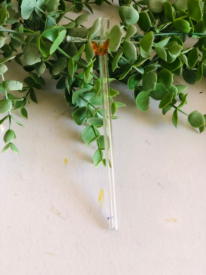 Butterfly Glass Straws