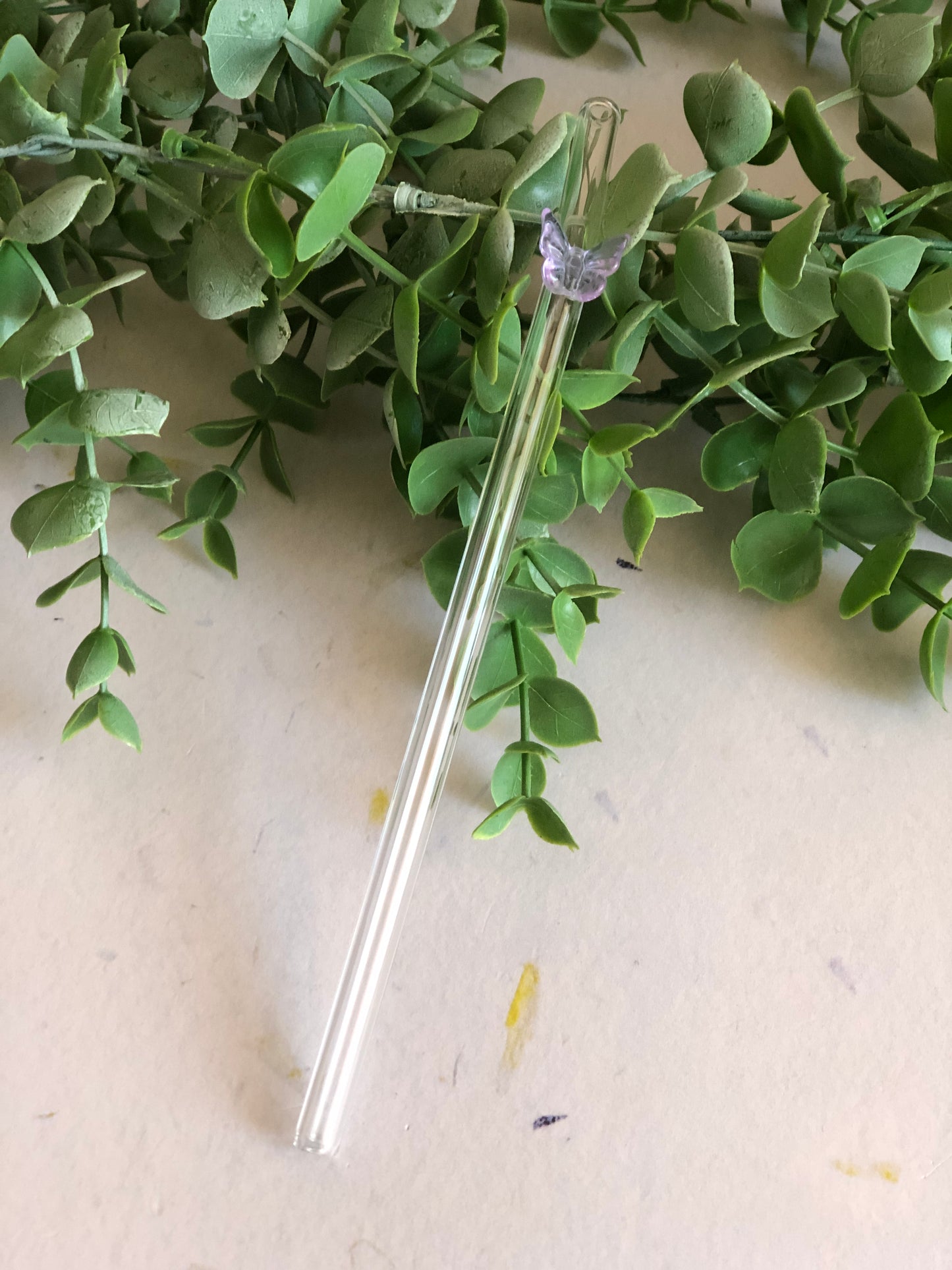 Butterfly Glass Straws