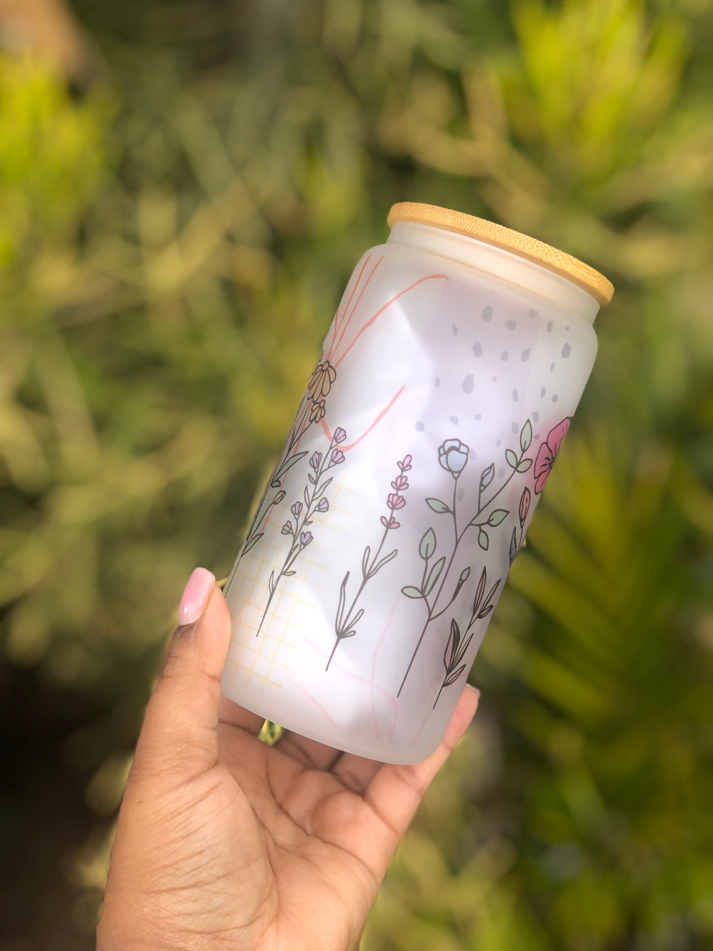 Frosted Glass Can - Teachers Plant Seeds