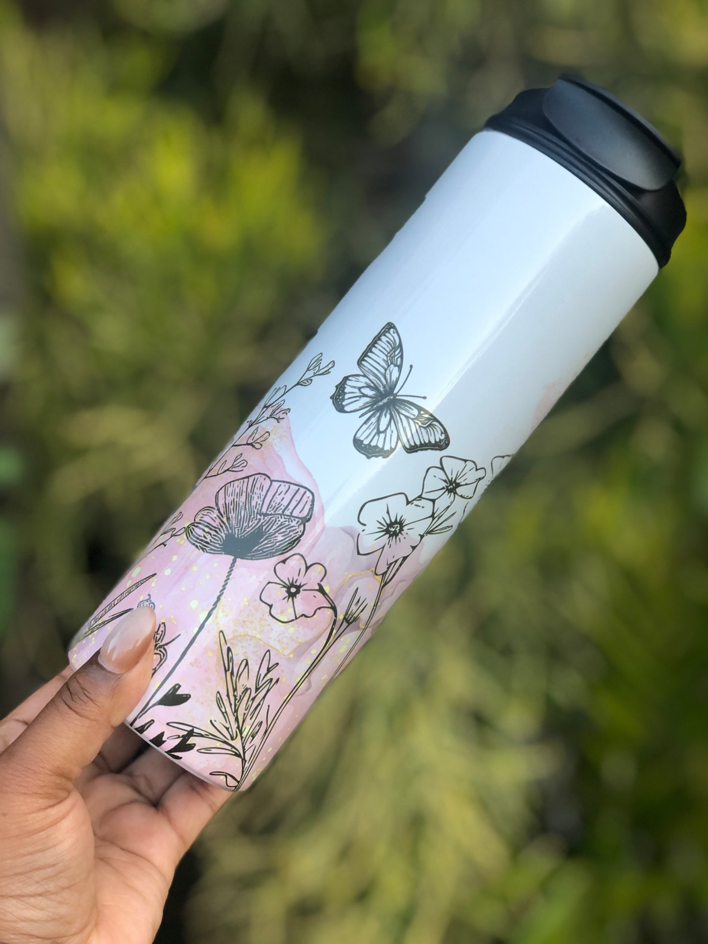 20oz Dual Lid Tumbler - Boho Line Art