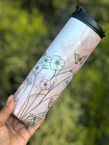 20oz Dual Lid Tumbler - Boho Line Art
