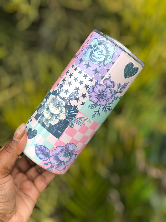 15oz Skinny Tumbler - Bows & Florals