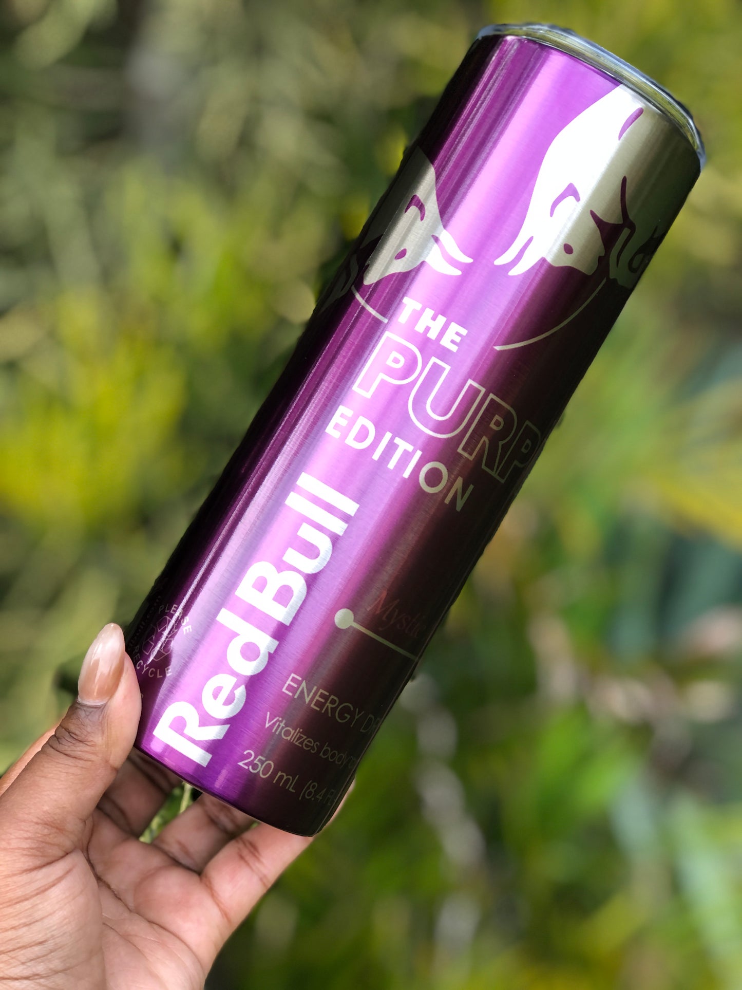 20oz Silver Skinny Tumbler - Red Bull Purple Edition