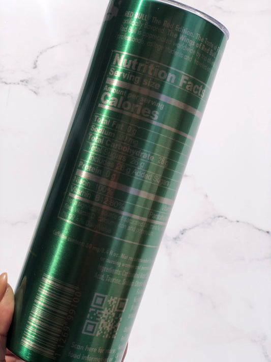 20oz Silver Skinny Tumbler - Red Bull Winter Edition