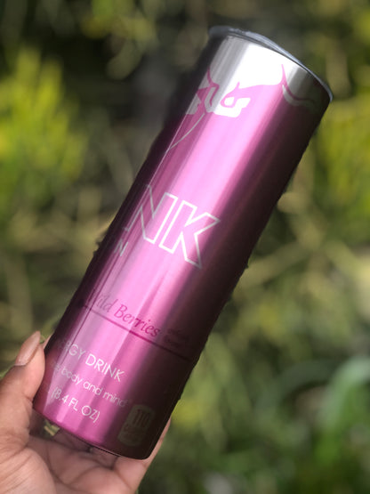 20oz Silver Skinny Tumbler - Red Bull Pink Edition