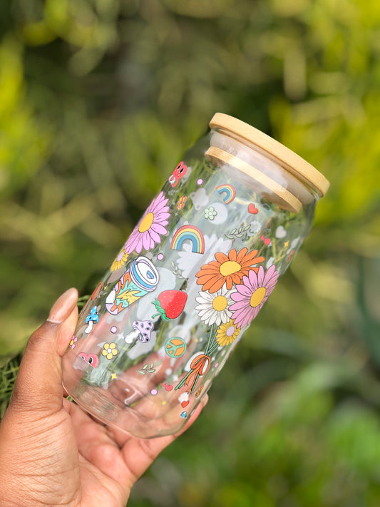 Bamboo Glass Can - Summer Colours