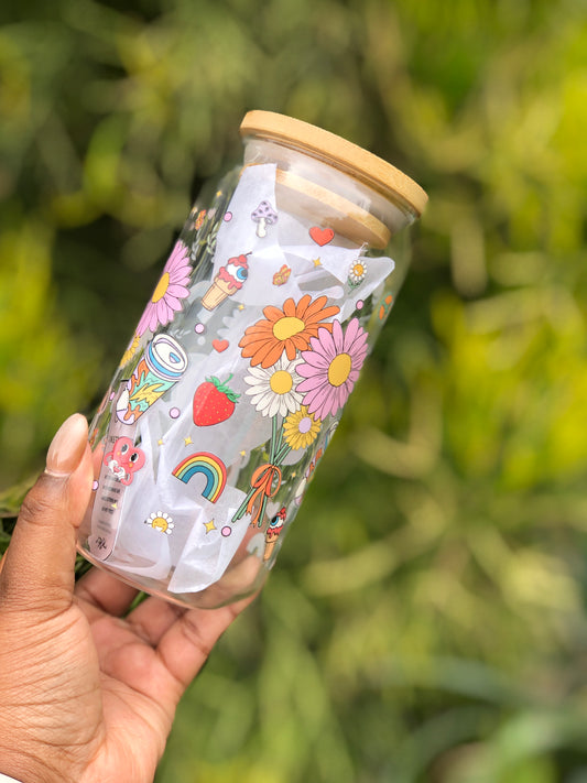 Bamboo Glass Can - Summer Colours